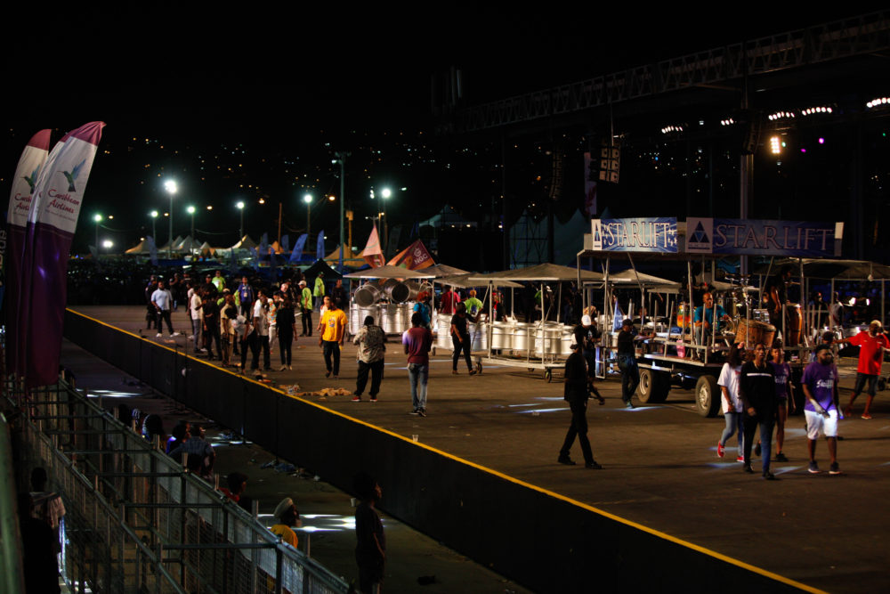 Starlift leaves the huge steelpan stage