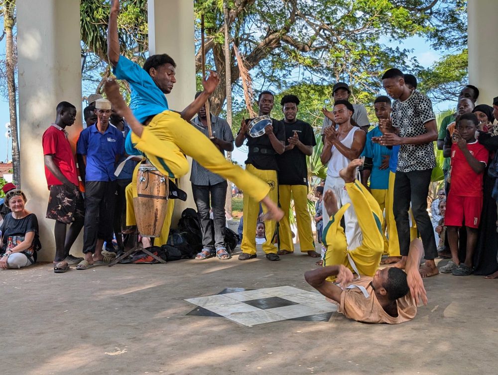 Off-Festival performance of capoeira group near Old Fort