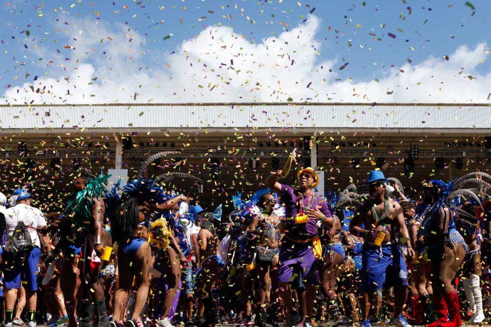 Confetti with Mardi Gras Mas Band